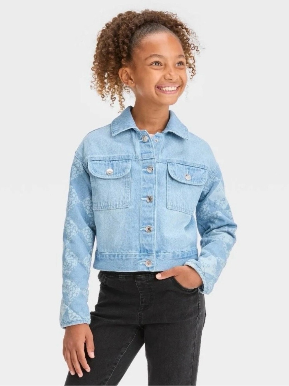 Cat & Jack Light Blue Denim Jacket for Girls size XS 4/5